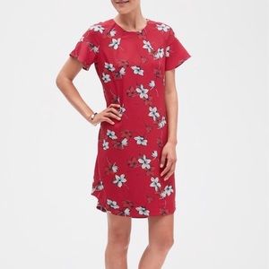 Banana Republic Red Floral Shift Dress